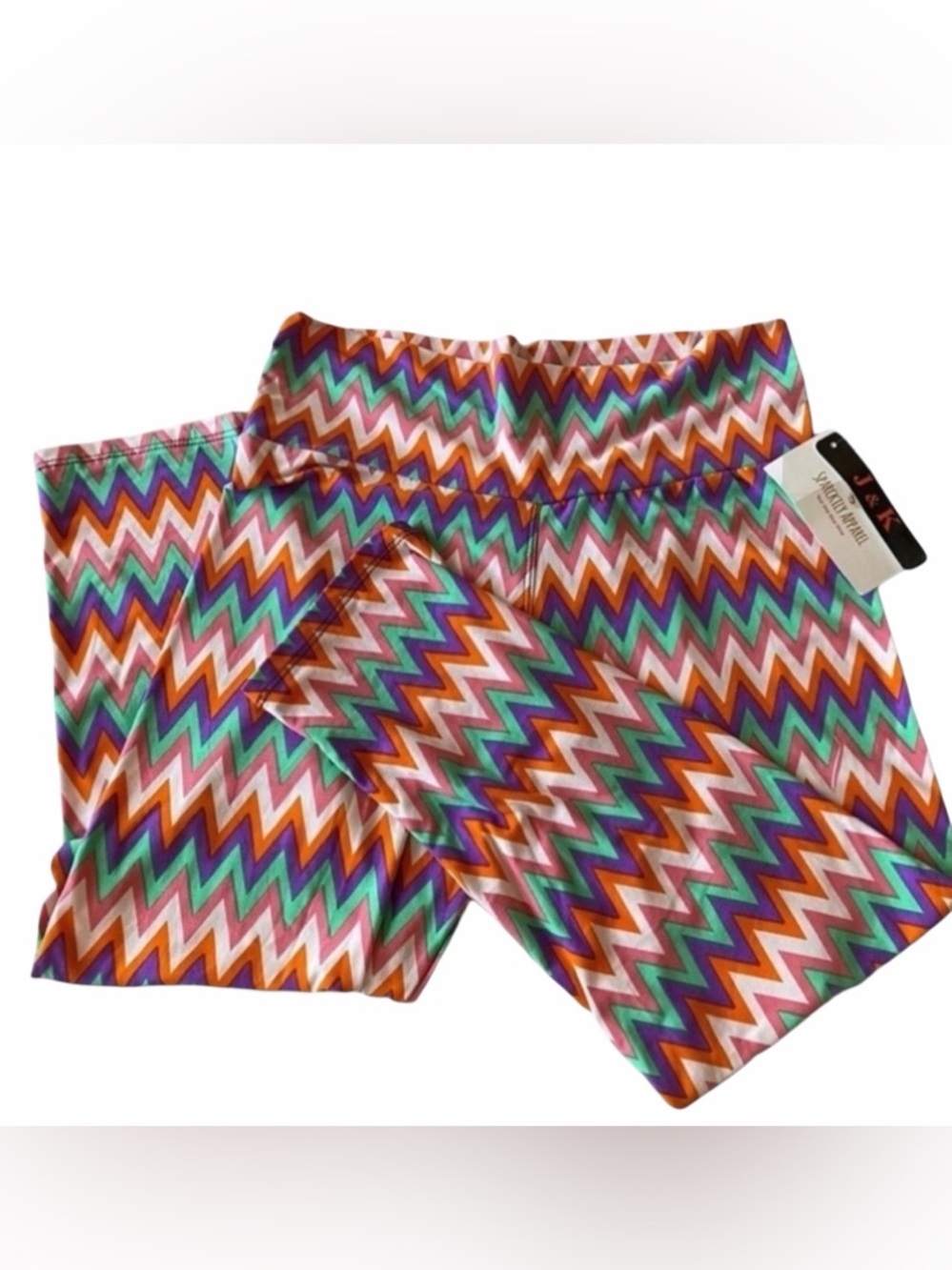 J&k One Size Fold Over Stretch Leggings